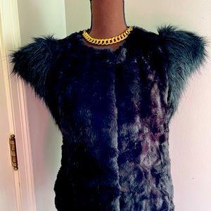Skaist Taylor Neiman Marcus for Target black faux fur vest.